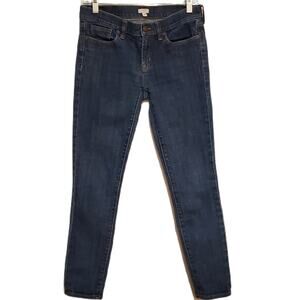 J Crew Stretch Dark Blue Straight Leg Jeans Rustic Farmhouse Women's Size‎ 26